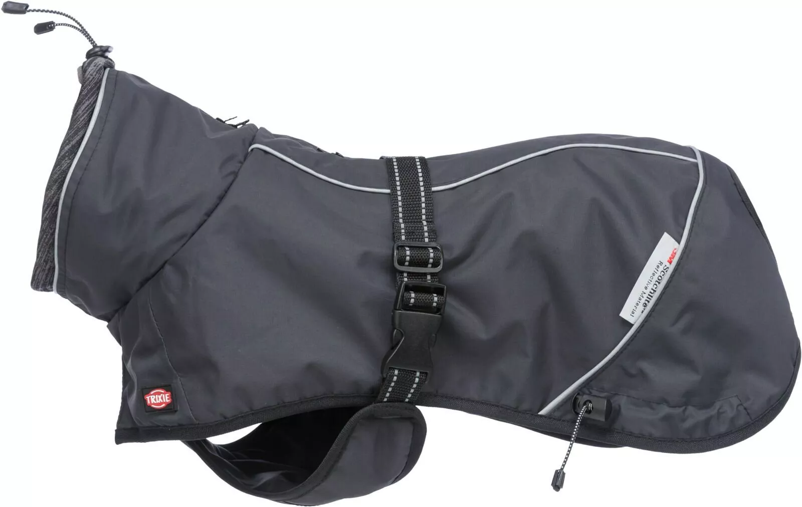 Outdoorový kabátek CALVI, černá M:45cm, hruď:48-80cm, krk: do 58cm TRIXIE