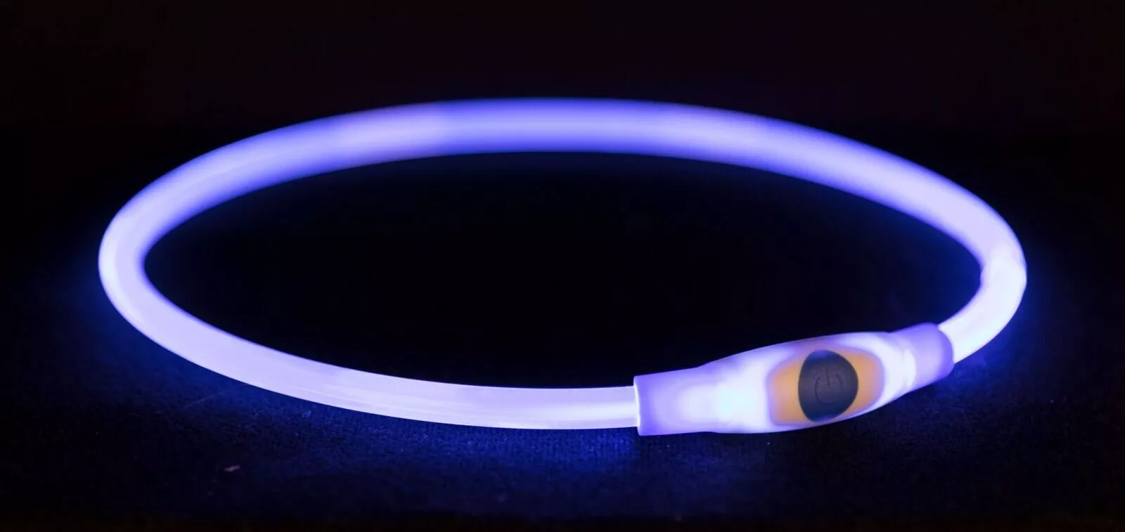 Flash light ring USB, blikací obojek, modrá TRIXIE