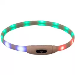 Flash USB svítící obojek, XS-XL: 65 cm / 16 mm, multi-color