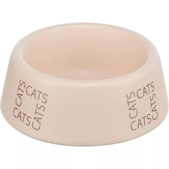 Keramická miska pro kočky s nápisem CATS, 0,15 l/ø 12 cm, růžová TRIXIE