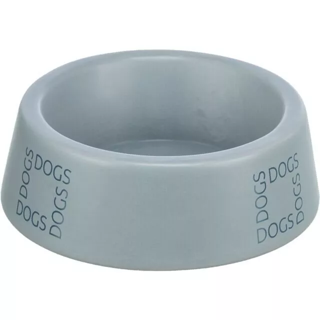 Keramická miska pro psy s nápisem DOGS, šedomodrá 0,4 l/ ø 16 cm TRIXIE