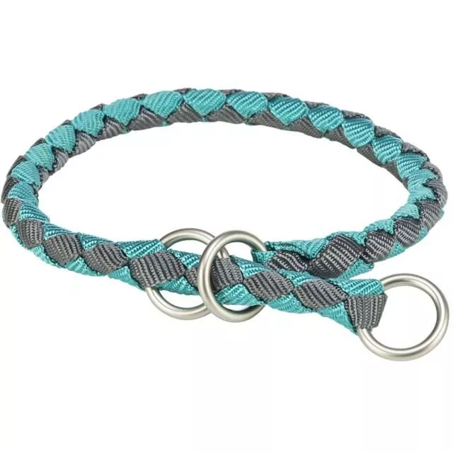 Obojek CAVO kulatý polostahovací, aqua/grafit XS-S: 25-31cm/ ø12mm TRIXIE