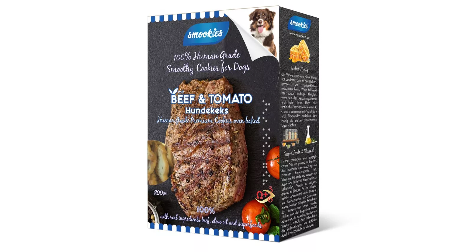 SMOOKIES Premium BEEF - hovězí sušenky 100% human grade, 200g