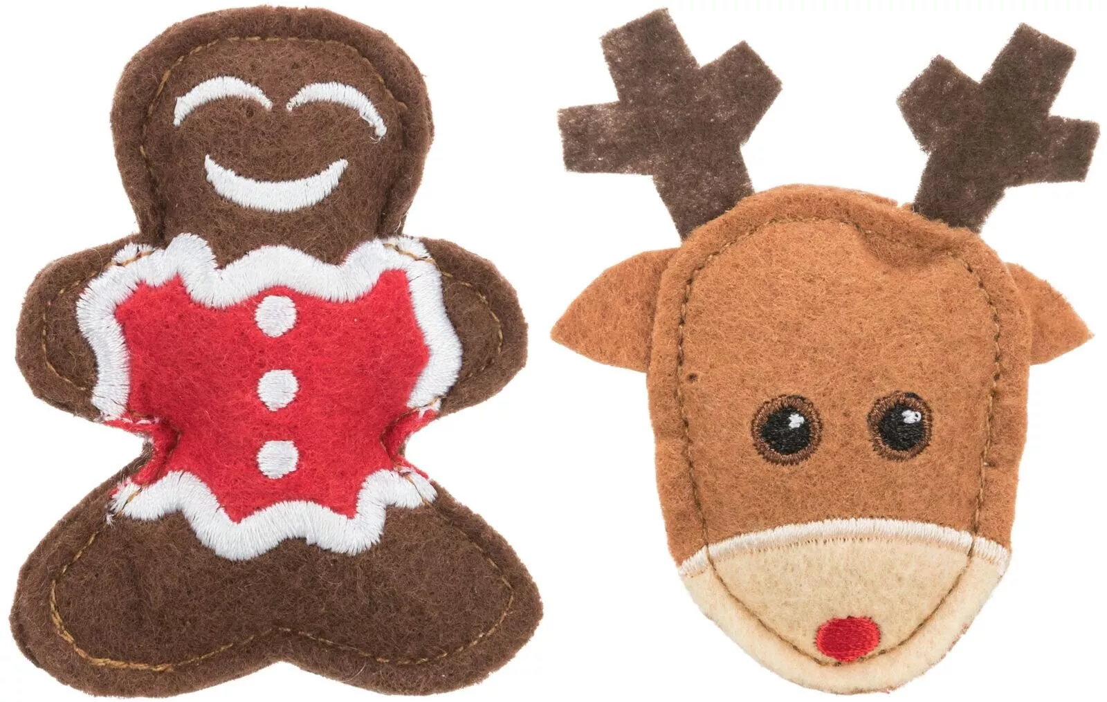 Xmas figure set - sada 2 vánočních hraček sob a perníček, 8 cm, filc TRIXIE