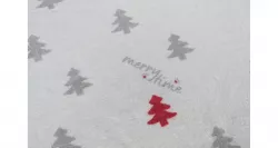 Xmas NIVIA mat, vánoční plyšová podložka na parapet, 90 x 28 cm, krémová TRIXIE