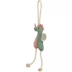 Dragon - dráček na laně, 55 cm, hračka pro psy, 100% pravá kůže/lano, zelená TRIXIE