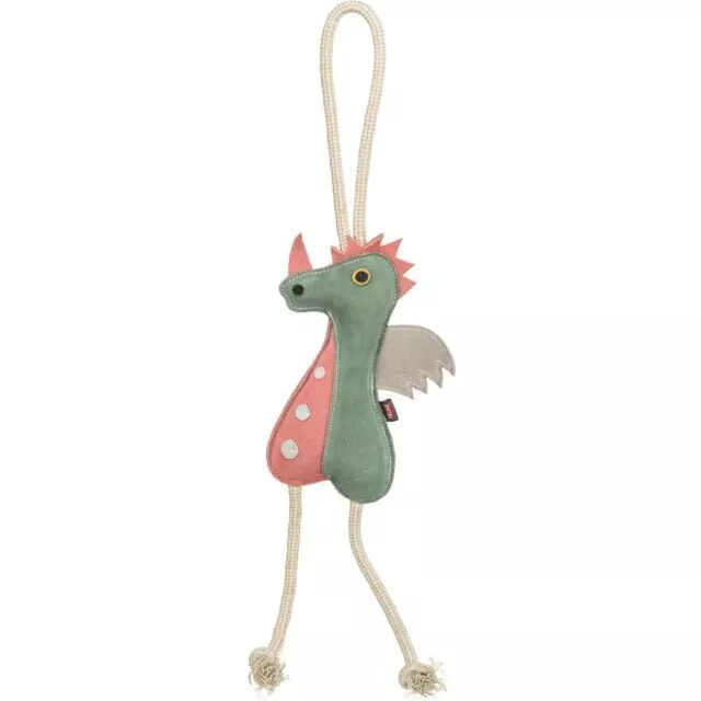 Dragon - dráček na laně, 55 cm, hračka pro psy, 100% pravá kůže/lano, zelená TRIXIE