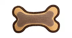 Jutová kost 25 cm, robustní aport pro psy, HIPHOP DOG, hnědá/písková
