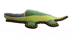 Krokodýl jutový 30 cm, robustní aport pro psy, HIPHOP DOG, zelená/šedá