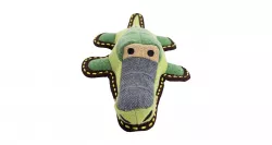 Krokodýl jutový 30 cm, robustní aport pro psy, HIPHOP DOG, zelená/šedá