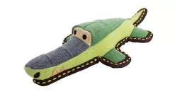 Krokodýl jutový 30 cm, robustní aport pro psy, HIPHOP DOG, zelená/šedá