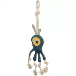 Monster - příšerka na laně, 47 cm, hračka pro psy, 100% pravá kůže/lano, petrolejová TRIXIE