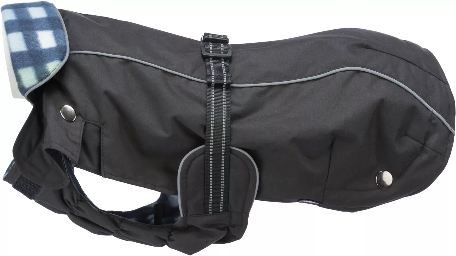 Outdoorový kabátek ROUEN 2v1, střih buldok, černá/modrá XS:32cm, hruď:38-64cm, krk:38-46cm TRIXIE