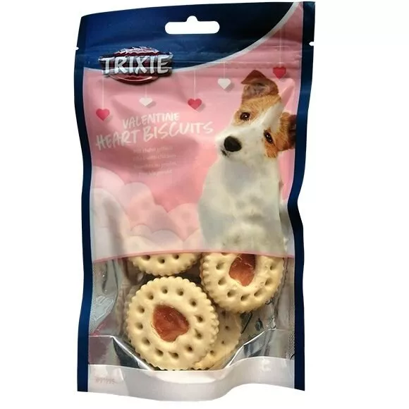 Valentine Heart Biscuits, sušenky s kuřecím, 100 g TRIXIE