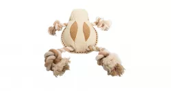 Žába na laně 33 cm, robustní jutová hračka pro psy, HIPHOP DOG, přírodní