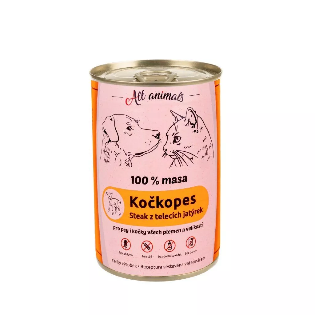 ALL ANIMALS konzerva KOČKOPES telecí jatýrka, 400 g TRIXIE