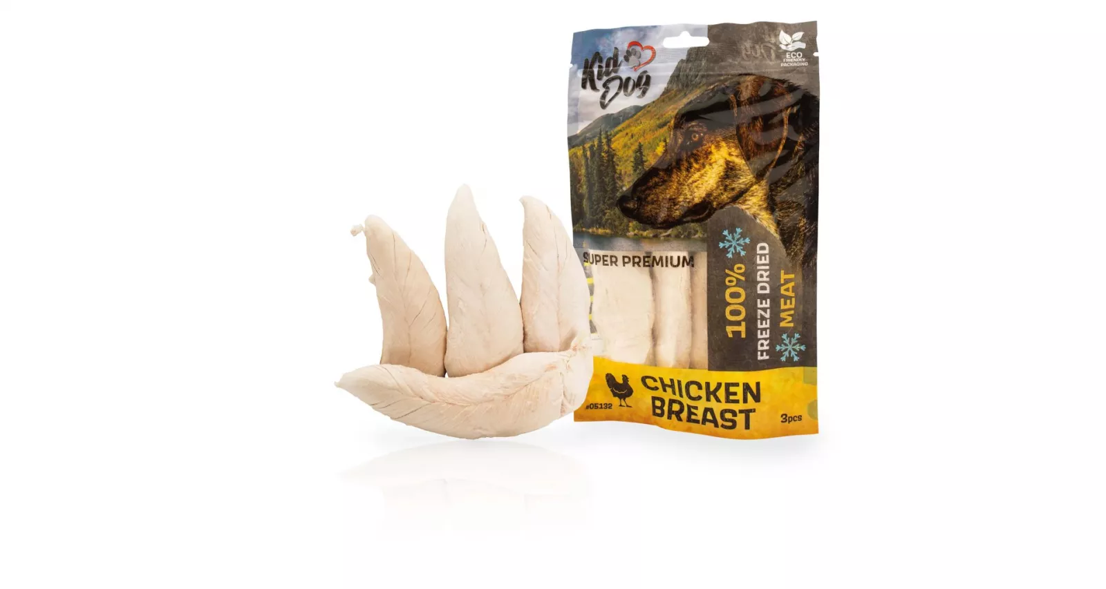 KIDDOG SUPER PREMIUM 100% kuřecí celá prsa sušená mrazem 50 g (3-4 ks)