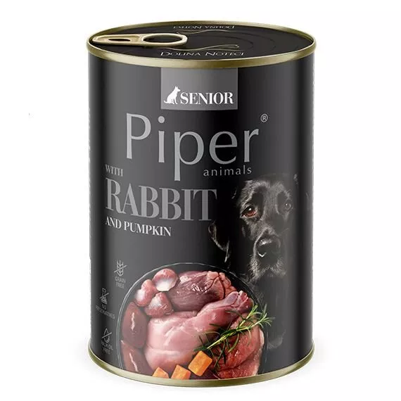 NEW PIPER SENIOR s králíkem a dýní, konzerva pro psy 400 g