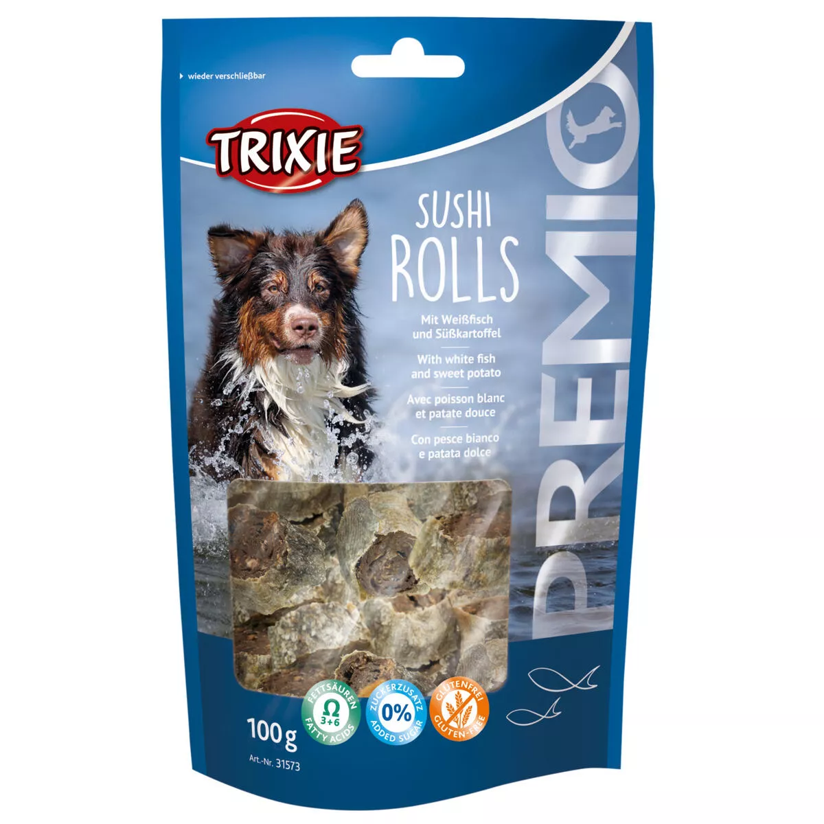 Premio SUSHI ROLLS Light - 100% rybí kolečka 100g TRIXIE