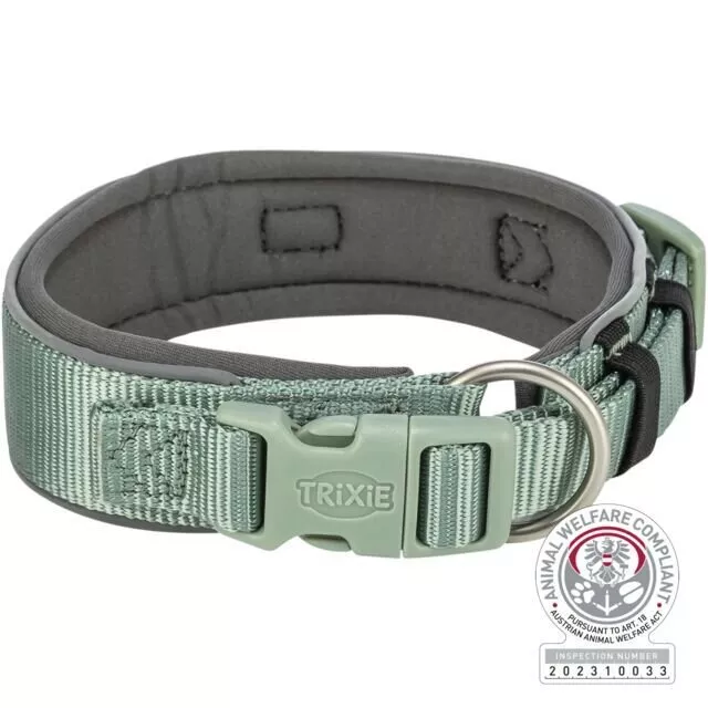 PREMIUM obojek EXTRA široký, šalvěj/grafit M-L: 40-48 cm/40 mm TRIXIE