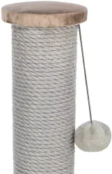 Škrabací sloupek LIVIA s plyšovou kuličkou, 64 cm, sisal/plyš, béžovošedá TRIXIE