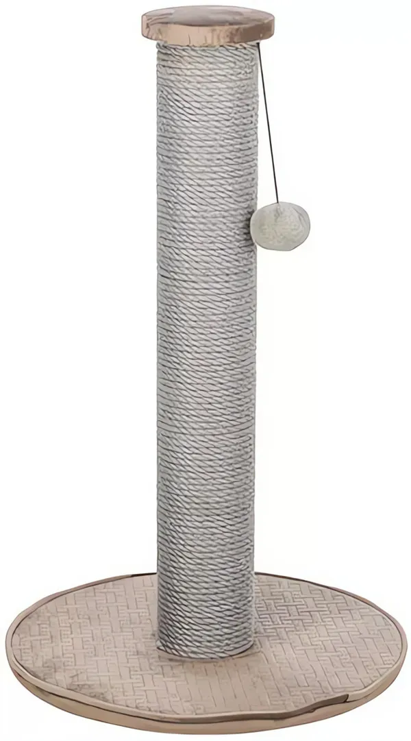 Škrabací sloupek LIVIA s plyšovou kuličkou, 64 cm, sisal/plyš, béžovošedá TRIXIE