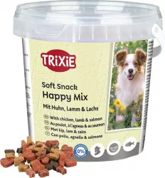 Soft Snack Happy MIX - kuře, jehněčí, losos, kyblík 500 g TRIXIE