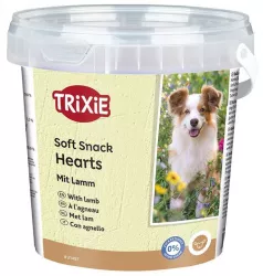 Soft Snack Happy Hearts - srdíčka jehněčí s rýží, kyblík 500 g TRIXIE