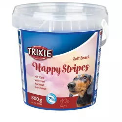 Soft Snack Happy Stripes - hovězí pásky, kyblík 500 g TRIXIE