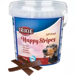 Soft Snack Happy Stripes - hovězí pásky, kyblík 500 g TRIXIE