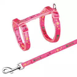 Trixie Postroj s vodítkem na kočku pošitý stužkou 22-36cm/10mm 1,2m