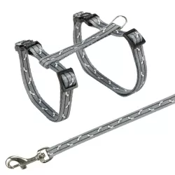 Postroj s vodítkem pro kočku - motiv 27-46cm/10mm 1,20m TRIXIE