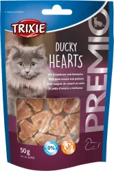 Premio HEARTS light- srdíčka z kachních prsíček a lososa 50g TRIXIE Premio HEARTS light- srdíčka z kachních prsíček a lososa 50g TRIXIE