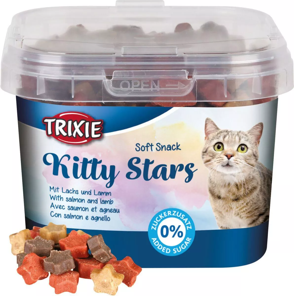 Soft Snack Kitty Stars - hvězdičky losos, jehněčí 140g TRIXIE