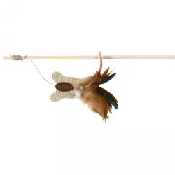 Udička s jutovým motýlkem s peřím a catnipem 45cm TRIXIE