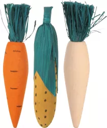 Dřevěná okusovací zelenina 10cm (3ks) TRIXIE