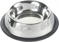 Miska nerez s gumou, motiv rybky 200ml/11cm TRIXIE