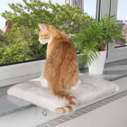 Plyšové lehátko na parapet, sv.šedé 51x36 cm TRIXIE