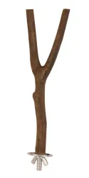 Dřevěné bidýlko Y s kovovýmúchytem do klece 20cm/15mm TRIXIE