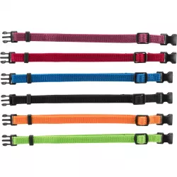 Balení nylon.rozeznávacích obojků pro štěňata M-L 22-35cm/10mm čn,čv,md,zel,or,fi TRIXIE