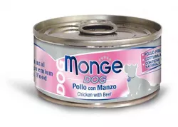 MONGE DOG NATURAL kuřecí maso s hovězím pro psy 95 g