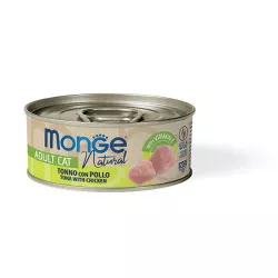 MONGE NATURAL tuňák s kuřecím masem pro kočky 80 g