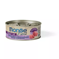 MONGE NATURAL kuřecí maso s hovězím pro kočky 80 g MONGE NATURAL kuřecí maso s hovězím pro kočky 80 g