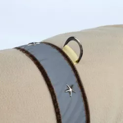 .Flízová vesta s vlněnými náplety POMPEI béžovo/hnědá XL65cm DOPRODEJ TRIXIE