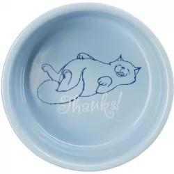 Keramická miska barevná s ležící kočkou 300ml/11cm TRIXIE