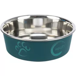 Nerez miska s různobarevným potiskem, tlapka+kost 2,0l/23cm TRIXIE