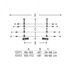 Mříž do nákl.prostoru auta 3díly š.96-163cm,v.34-48cm stříbrná TRIXIE