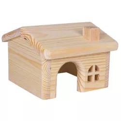 Dř. domek se sedlovou střechou pro myši a křečky 15x11x15cm TRIXIE