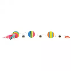 Duhové míčky na šňůrce s rolničkami 3,5 cm/80 cm TRIXIE Duhové míčky na šňůrce s rolničkami 3,5 cm/80 cm TRIXIE