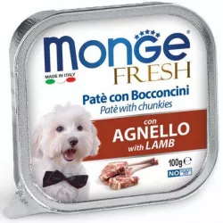 MONGE FRESH - paštika a kousky s jehněčím 100g pro psy